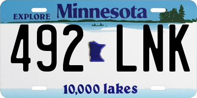 MN license plate 492LNK