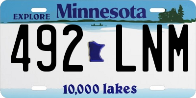 MN license plate 492LNM
