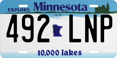 MN license plate 492LNP