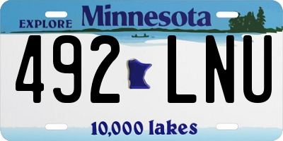 MN license plate 492LNU