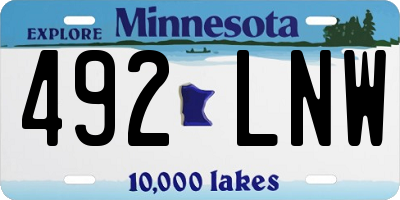 MN license plate 492LNW