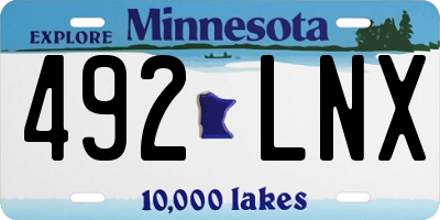 MN license plate 492LNX