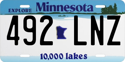 MN license plate 492LNZ