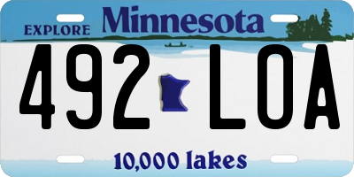 MN license plate 492LOA