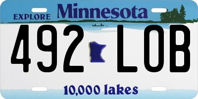 MN license plate 492LOB