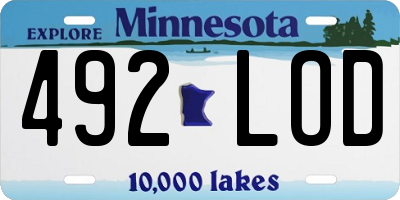 MN license plate 492LOD