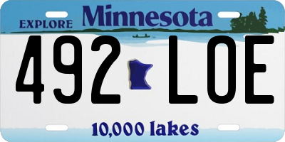 MN license plate 492LOE