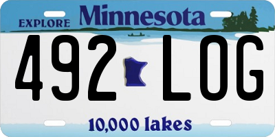 MN license plate 492LOG