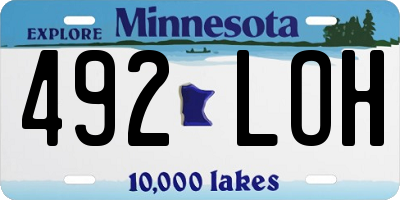 MN license plate 492LOH