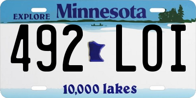 MN license plate 492LOI