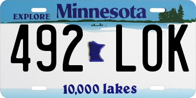 MN license plate 492LOK
