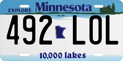MN license plate 492LOL