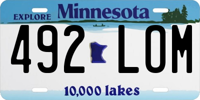 MN license plate 492LOM