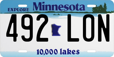 MN license plate 492LON