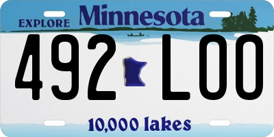 MN license plate 492LOO
