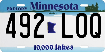 MN license plate 492LOQ