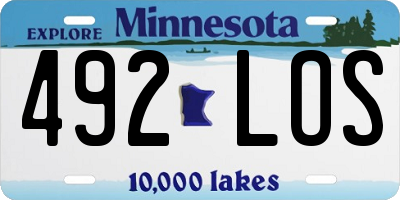 MN license plate 492LOS