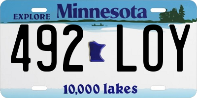 MN license plate 492LOY