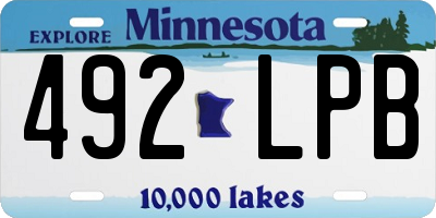MN license plate 492LPB