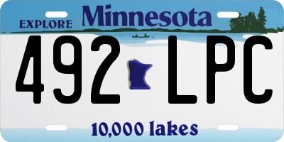 MN license plate 492LPC
