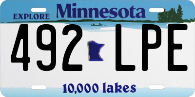 MN license plate 492LPE
