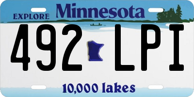 MN license plate 492LPI