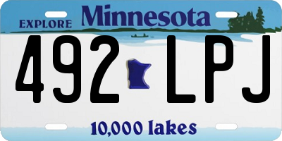 MN license plate 492LPJ