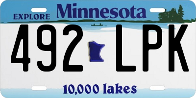 MN license plate 492LPK