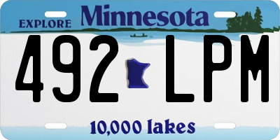 MN license plate 492LPM