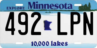 MN license plate 492LPN