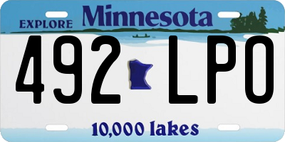MN license plate 492LPO