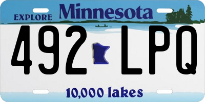 MN license plate 492LPQ