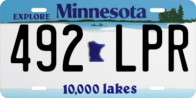 MN license plate 492LPR