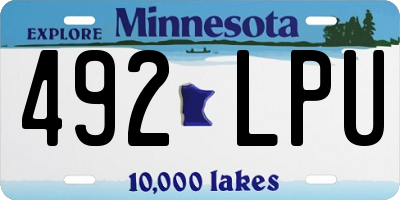 MN license plate 492LPU