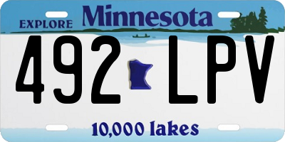 MN license plate 492LPV