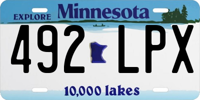 MN license plate 492LPX