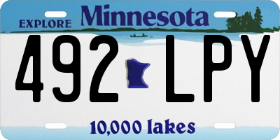 MN license plate 492LPY