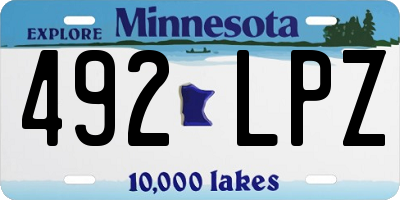 MN license plate 492LPZ