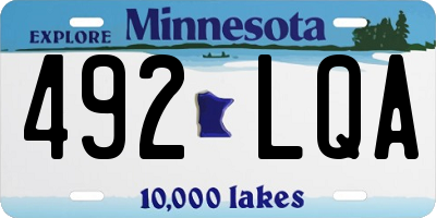 MN license plate 492LQA