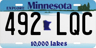 MN license plate 492LQC