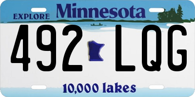 MN license plate 492LQG