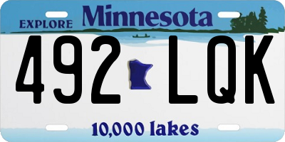 MN license plate 492LQK