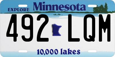 MN license plate 492LQM