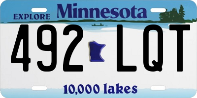 MN license plate 492LQT