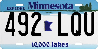 MN license plate 492LQU