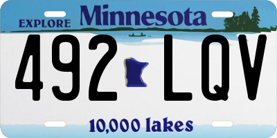 MN license plate 492LQV