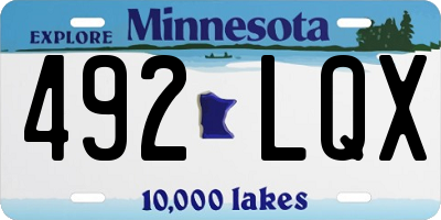 MN license plate 492LQX