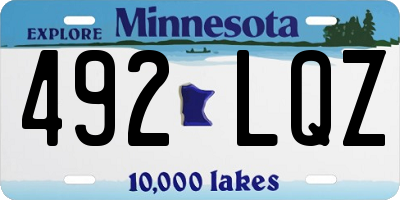 MN license plate 492LQZ