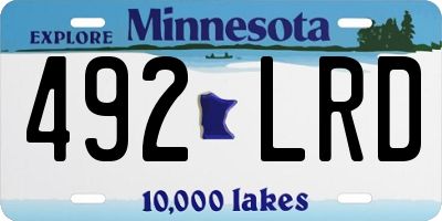 MN license plate 492LRD