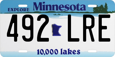 MN license plate 492LRE